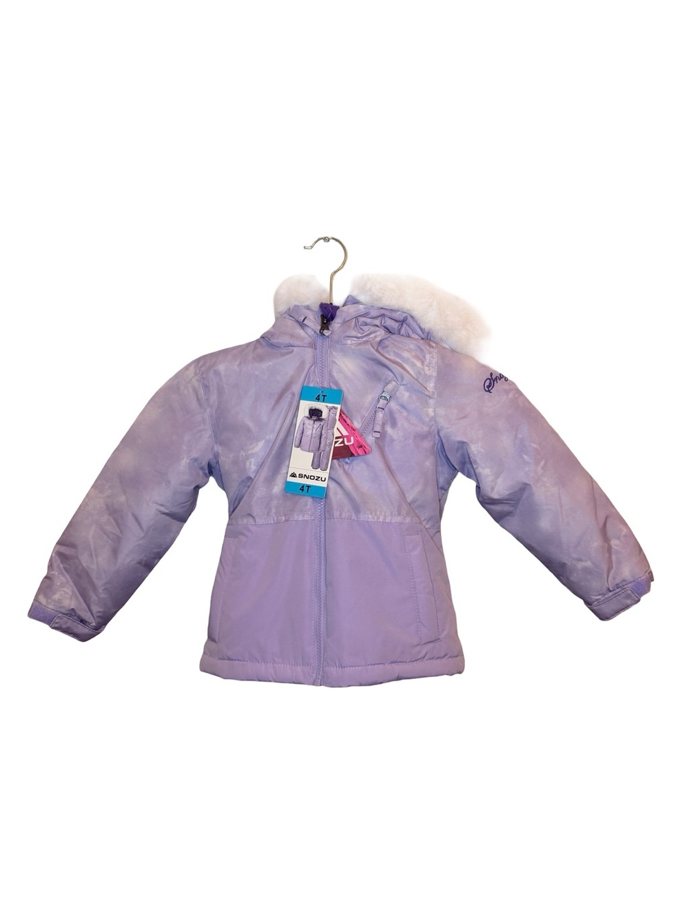 NWT Snozu Girls 4T Purple Tie Dye Snowsuit Set Coat Bib Winter Ski Snow Suit 2Pc
